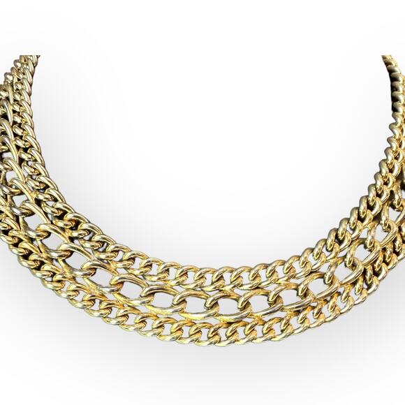 Karu Arke Inc Multi Chain Goldtone Necklace - Picture 2 of 5